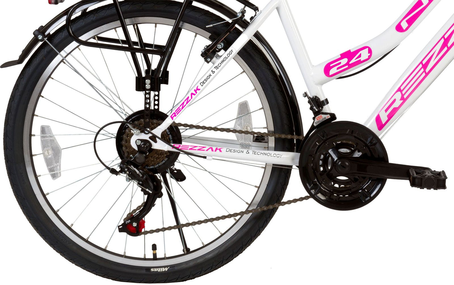 24 zoll Kinderfahrrad Mädchenfahrrad City Bike Strassenzugelassen Weiss Pink neu