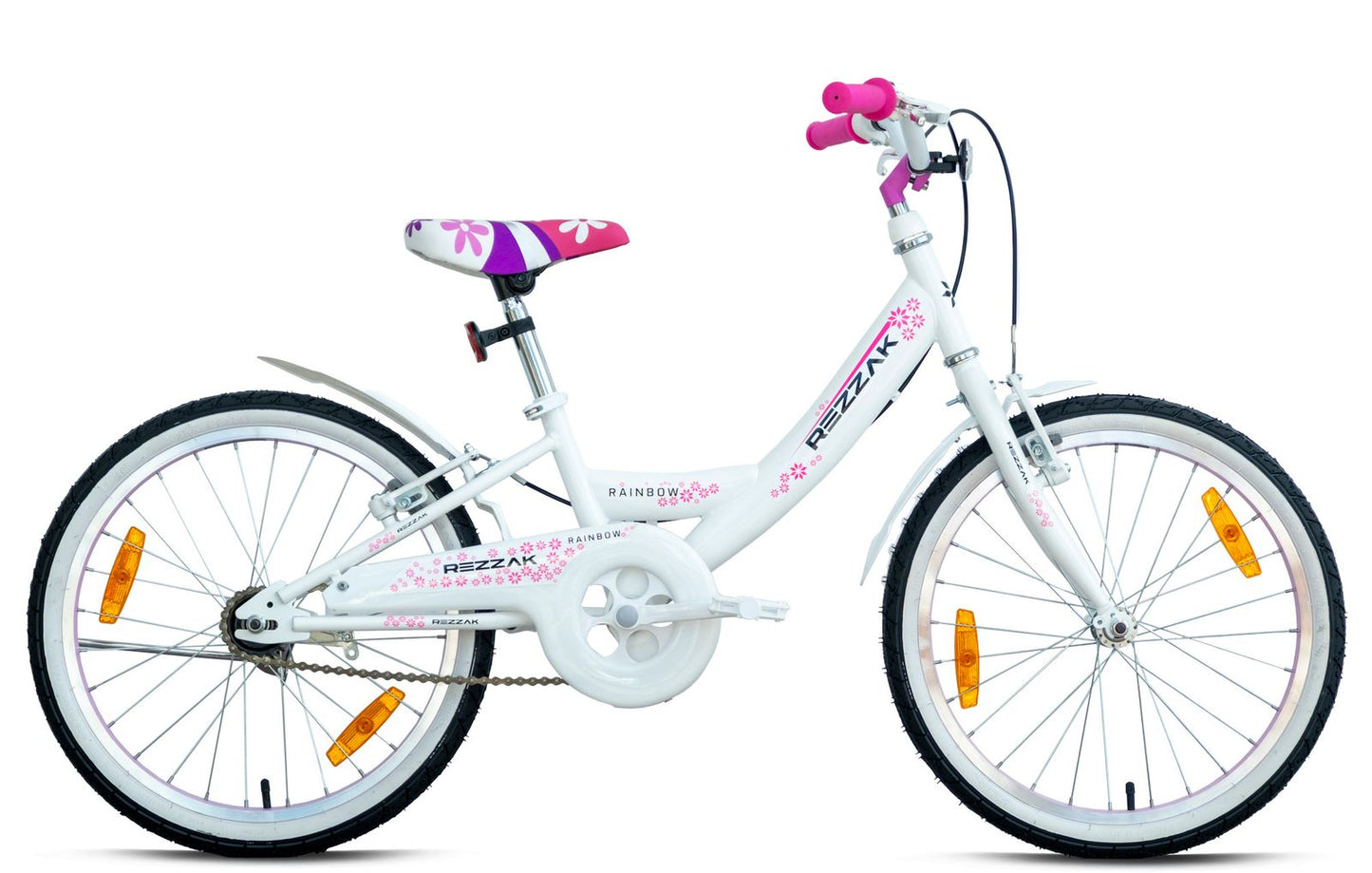 20 Zoll Kinderfahrrad Mädchenfahrrad mit Rücktrittbremse Weiss-Pink Neu -081