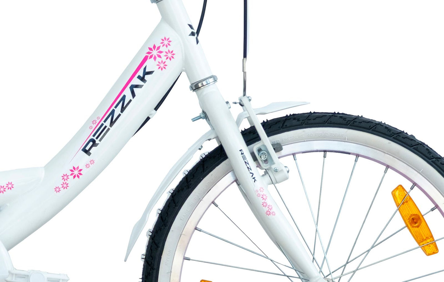 20 Zoll Kinderfahrrad Mädchenfahrrad mit Rücktrittbremse Weiss-Pink Neu -081