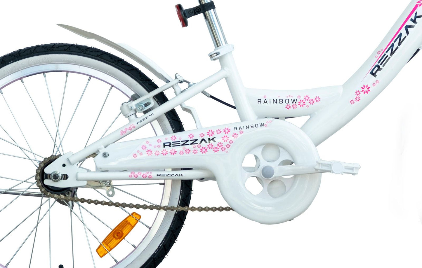 20 Zoll Kinderfahrrad Mädchenfahrrad mit Rücktrittbremse Weiss-Pink Neu -081