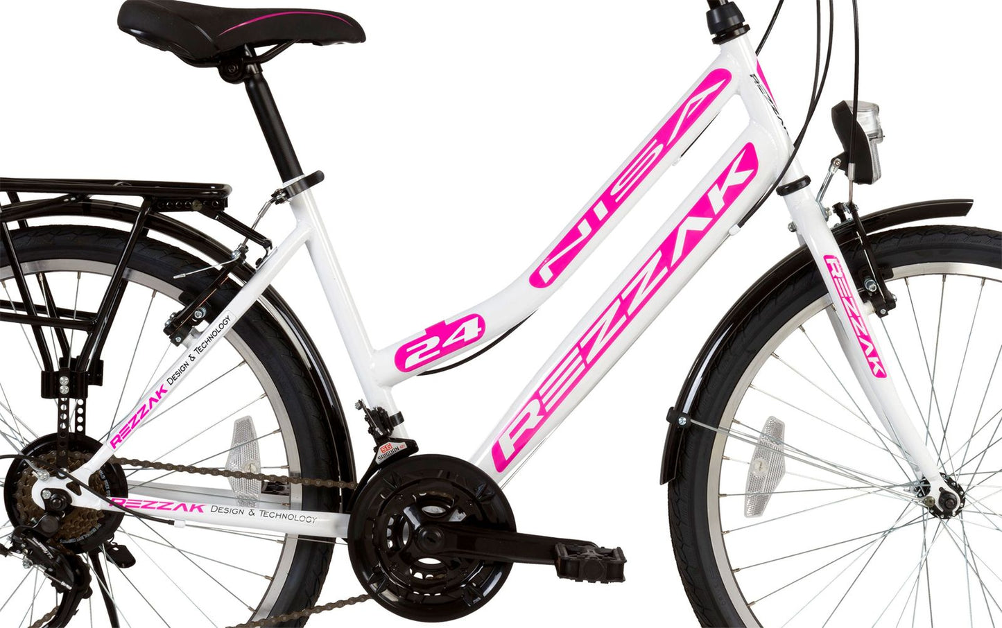 24 zoll Kinderfahrrad Mädchenfahrrad  City Bike Strassenzugelassen Weiss Pink neu