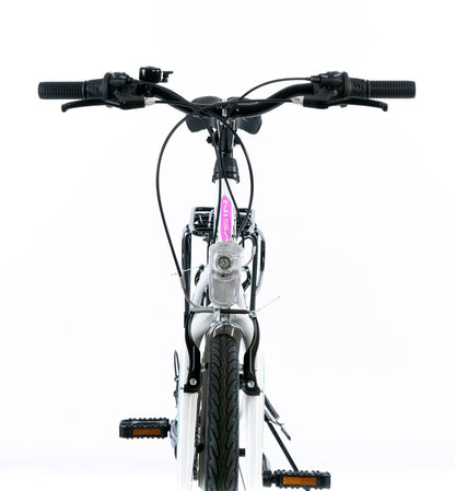 26 Zoll Fahrrad Damen Mädchen Fahrrad city bike  rad 21 Gang shimano Weiss pink  neu