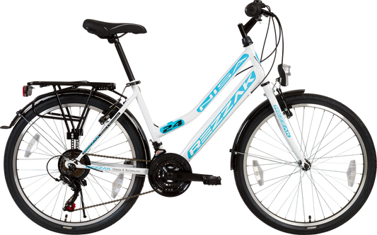 24 zoll Kinderfahrrad Mädchenfahrrad 24"Damen Cityfahrrad city bike Weiss türkis Neu
