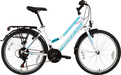 24 zoll Kinderfahrrad Mädchenfahrrad 24"Damen Cityfahrrad city bike Weiss türkis Neu