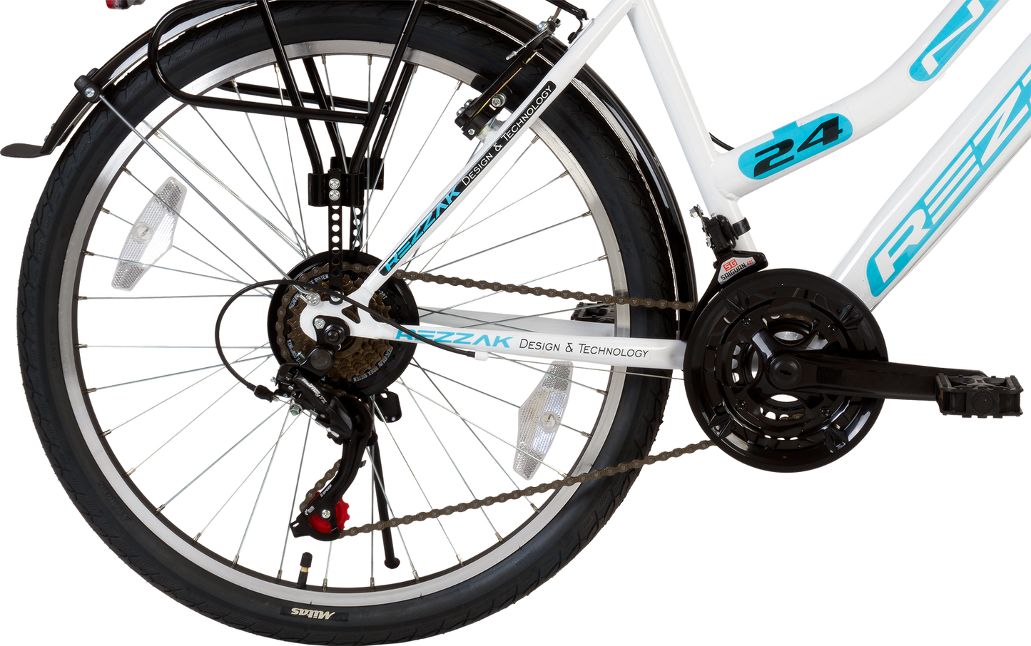 24 zoll Kinderfahrrad Mädchenfahrrad 24"Damen Cityfahrrad city bike Weiss türkis Neu