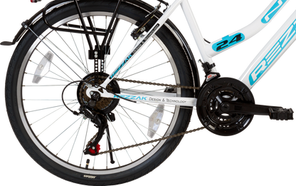 24 zoll Kinderfahrrad Mädchenfahrrad 24"Damen Cityfahrrad city bike Weiss türkis Neu