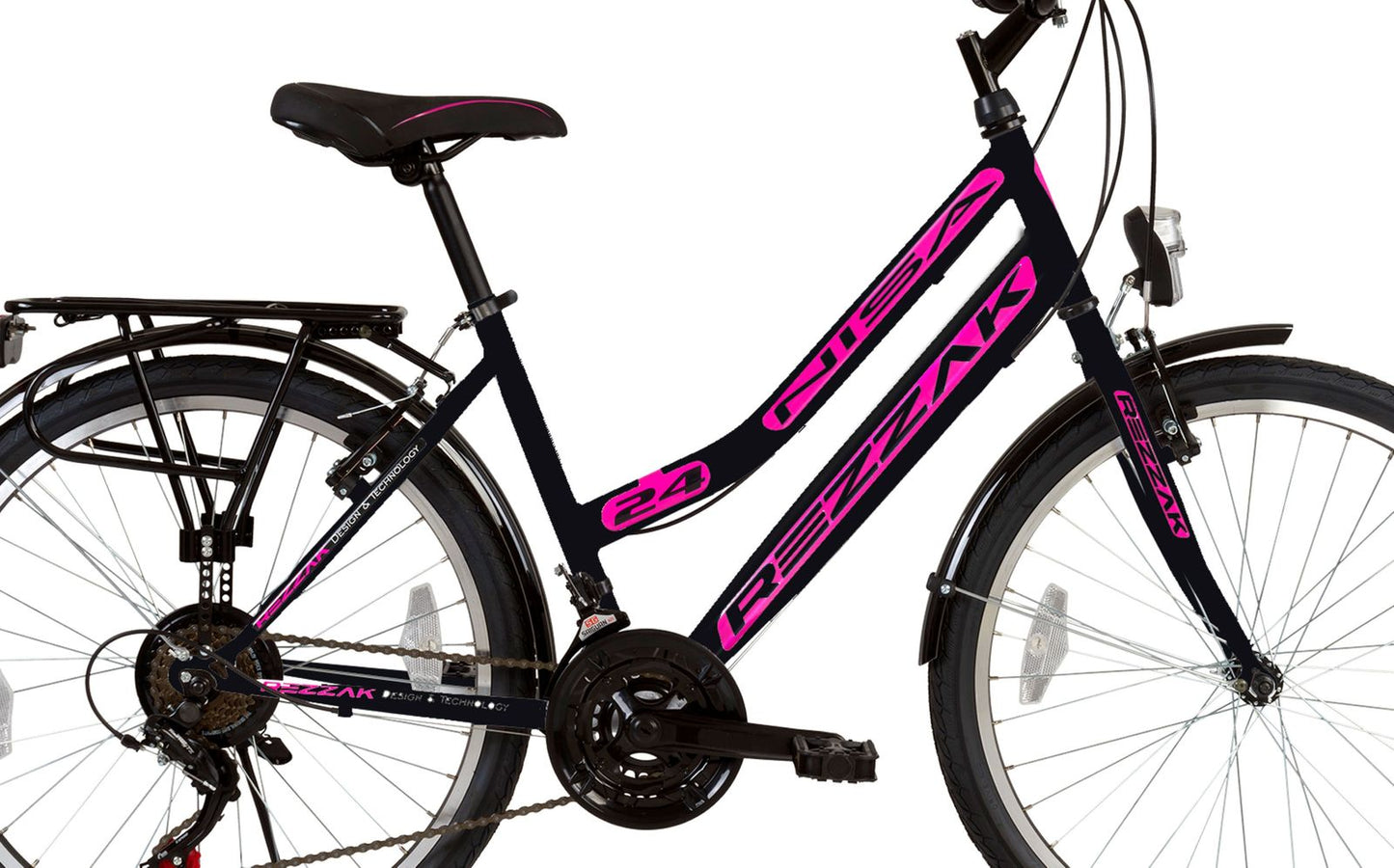 24 Zoll Kinderfahrrad Mädchenfahrrad Fahrrad City Strassenzugelassen schwarz Pink