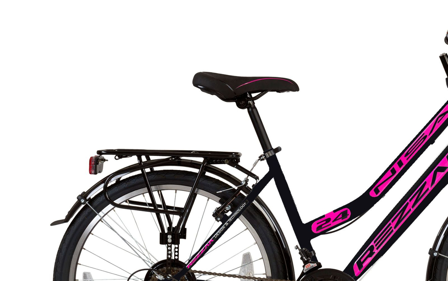 24 Zoll Kinderfahrrad Mädchenfahrrad Fahrrad City Strassenzugelassen schwarz Pink