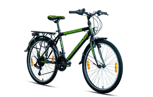24 Zoll Kinderfahrrad cityfahrrad jungenfahrrad citybike 24" 21 Gang shimano schwarz grün -047 neu
