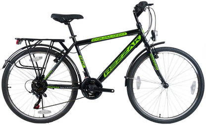 24 Zoll Kinderfahrrad cityfahrrad jungenfahrrad citybike 24" 21 Gang shimano schwarz grün -047 neu