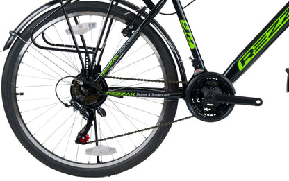 24 Zoll Kinderfahrrad cityfahrrad jungenfahrrad citybike 24" 21 Gang shimano schwarz grün -047 neu