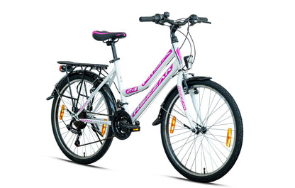 24 zoll Kinderfahrrad Mädchenfahrrad  City Bike Strassenzugelassen Weiss Pink neu