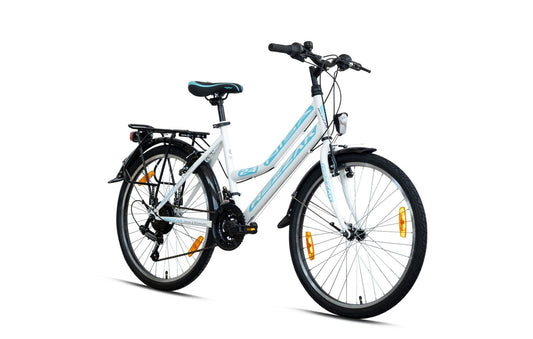 24 zoll Kinderfahrrad Mädchenfahrrad 24"Damen Cityfahrrad city bike Weiss türkis Neu