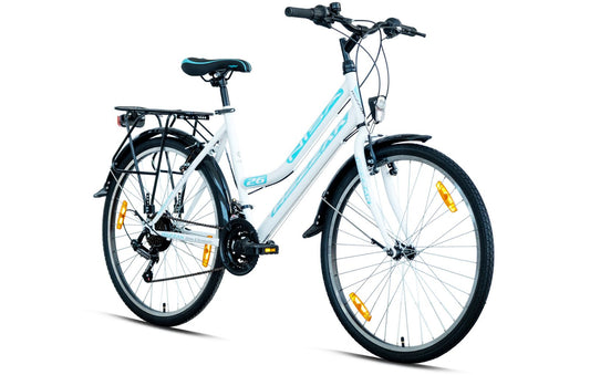 26 Zoll Fahrrad Mädchenfahrrad Kinderfahrrad 26" Citybike Weiß Türkis Damenrad Cityfahrrad