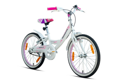 20 Zoll Kinderfahrrad Mädchenfahrrad  mit Rücktrittbremse Weiss-Pink Neu -081